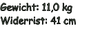 Gewicht: 11,0 kg Widerrist: 41 cm