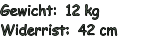 Gewicht:  12 kg Widerrist:  42 cm