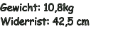 Gewicht: 10,8kg Widerrist: 42,5 cm